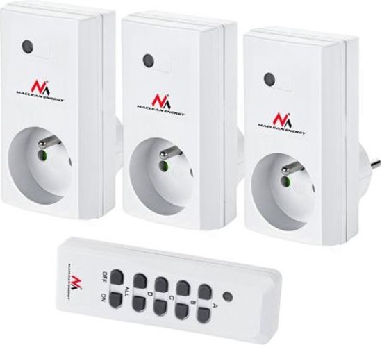 Picture of Gniazdka sieciowe wewnętrzne sterowane pilotem Energy MCE153 3szt. - programowalne + bateria do pilota