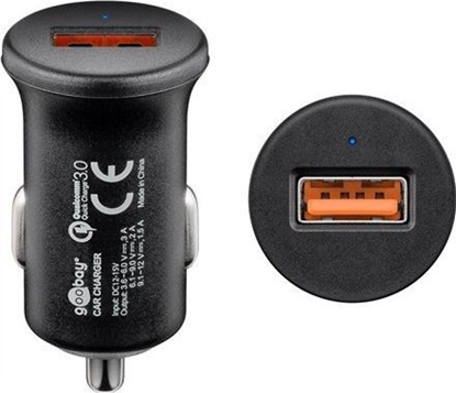 Attēls no Goobay Quick Charge QC3.0 USB car fast charger USB 2.0 Female (Type A), Cigarette lighter Male