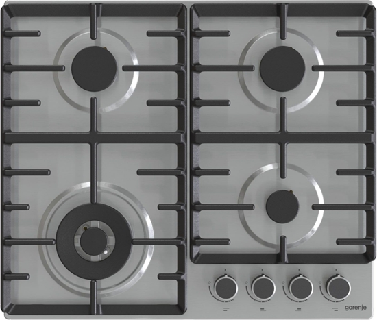 Picture of Gorenje | Hob | GW642ABX | Gas | Number of burners/cooking zones 4 | Rotary knobs | Stainless steel