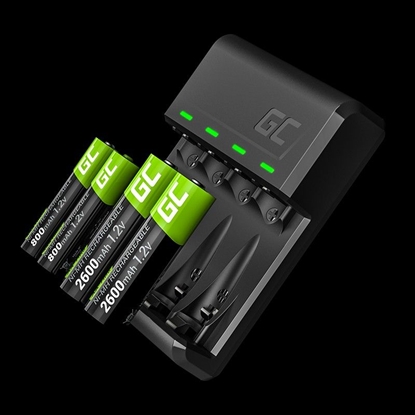 Attēls no Green Cell GC VitalCharger Ni-MH AA and AAA Battery Charger with Micro USB and USB-C port