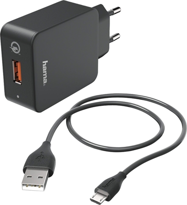 Attēls no Hama Charger QC3.0 + Micro-USB-Cable, 1,5m, black