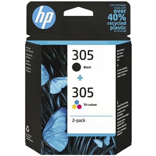 Изображение HP 305 2-Pack Tri-color/Black Original Ink Cartridge