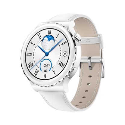 Attēls no Huawei WATCH GT 3 Pro 3.35 cm (1.32") AMOLED 43 mm Digital 466 x 466 pixels Touchscreen 4G White GPS (satellite)