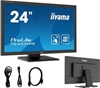Picture of iiyama ProLite T2453MIS-B1 - LED monitor - 24" (23.6" viewable) - touchscreen - 1920 x 1080 Full HD (1080p) @ 60 Hz - VA - 250 cd / m² - 3000:1 - 4 ms - HDMI, VGA, DisplayPort - speakers - matte black