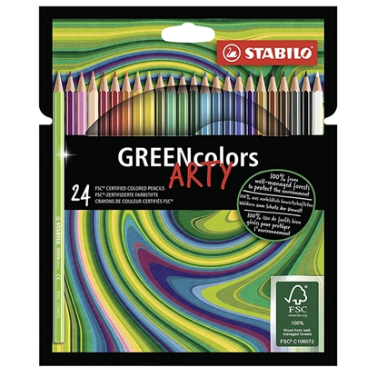 Изображение Krāsainie zīmuļi Stabilo Greencolors ARTY 24-krāsu