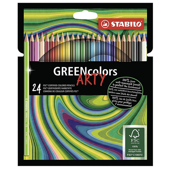 Изображение Krāsainie zīmuļi Stabilo Greencolors ARTY 24-krāsu