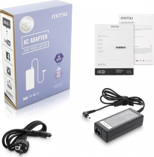 Изображение Zasilacz do laptopa Mitsu 65 W, 0.7 mm, 3.42 A, 19 V (ZM/AS19342E)
