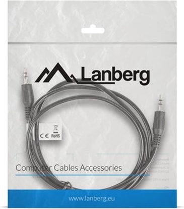 Изображение Kabel Lanberg Jack 3.5mm - Jack 3.5mm 1.2m czarny (CA-MJMJ-10CC-0012-BK)