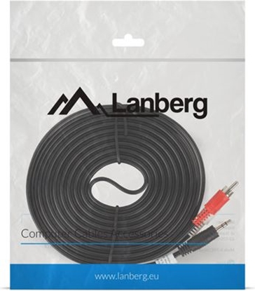 Изображение Kabel Lanberg Jack 3.5mm - RCA (Cinch) x2 5m czarny (CA-MJRC-10CC-0050-BK)