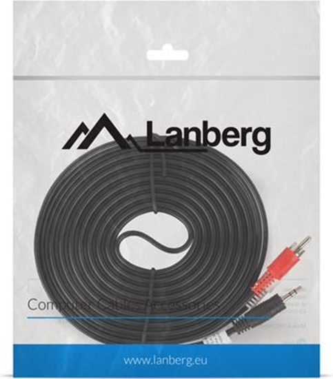 Picture of Kabel Lanberg Jack 3.5mm - RCA (Cinch) x2 5m czarny (CA-MJRC-10CC-0050-BK)