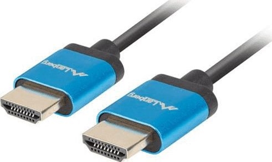 Изображение Kabel Lanberg HDMI - HDMI 0.5m niebieski (CA-HDMI-22CU-0005-BK)