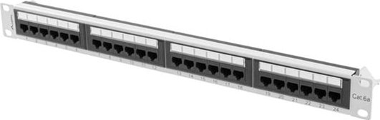 Picture of Lanberg Patch panel 1U 19" 24x RJ-45 kat.6A Szary (PPUA-1024-S)