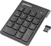 Picture of Manhattan Numeric Keypad, Wireless (2.4GHz), USB-A Micro Receiver, 18 Full Size Keys, Black, Membrane Key Switches, Auto Power Management, Range 10m, AAA Battery (included), Windows and Mac, Three Year Warranty, Blister