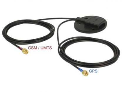 Изображение Multiband GPS UMTS GSM LTE SMA 2 - 3 dBi 2 x 2 m RG-174 Antenna omnidirectional mounting plate