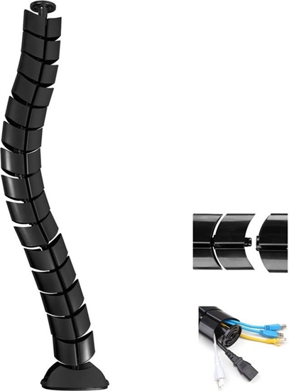 Изображение Organizator maskownica kabli do biurka MC-768 B czarna