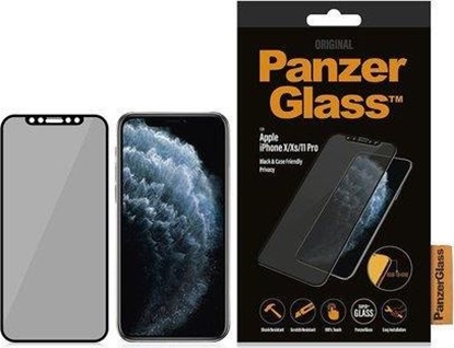 Attēls no PanzerGlass | P2666 | Screen protector | Apple | iPhone X/Xs/11 Pro | Tempered glass | Black | Confidentiality filter; Full frame coverage; Anti-shatter film (holds the glass together and protects against glass shards in case of breakage); Case Friendly –