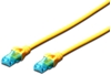 Picture of patch cord RJ45-RJ45, kat.5e, U/UTP, AWG 26/7, PVC, 0.25m, żółty