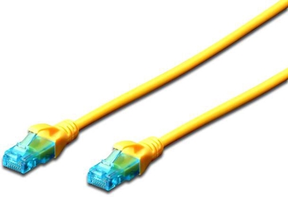 Изображение patch cord RJ45-RJ45, kat.5e, U/UTP, AWG 26/7, PVC, 0.25m, żółty