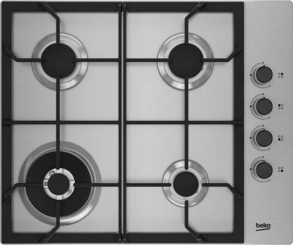 Picture of Beko HIBW64125SX hob Stainless steel Built-in 61 cm Gas 4 zone(s)