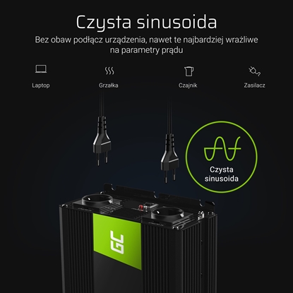 Picture of Strāvas pārveidotājs Green Cell Power Inverter Converter 24V to 230V 1500W/3000W Pure sine