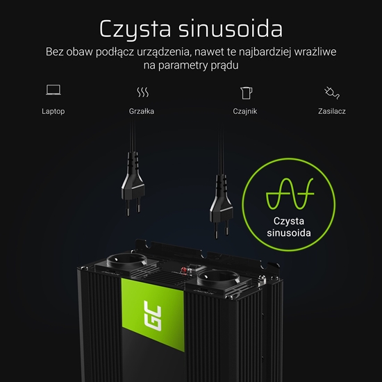 Picture of Strāvas pārveidotājs Green Cell Power Inverter Converter 24V to 230V 1500W/3000W Pure sine