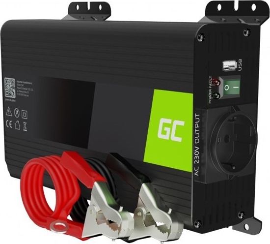 Picture of Strāvas pārveidotājs Green Cell PRO Car Power Inverter Converter 12V to 230V 300W/ 600W Pure sine