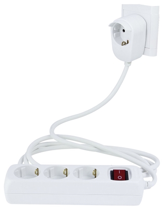 Picture of REV MultipleSocketOutlet 3+1fold 2m + switch, white, Powersplit