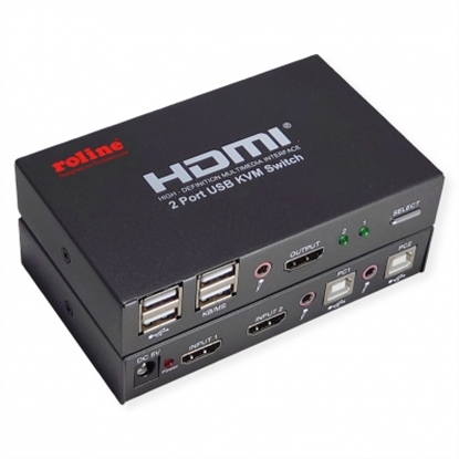 Picture of ROLINE KVM Switch, 2 PCs, HDMI 4K, USB