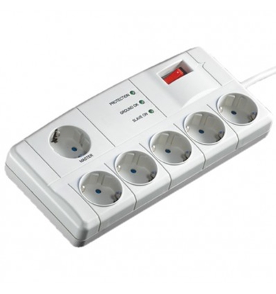 Picture of ROLINE Power Strip, 1+5-way, Master/Slave