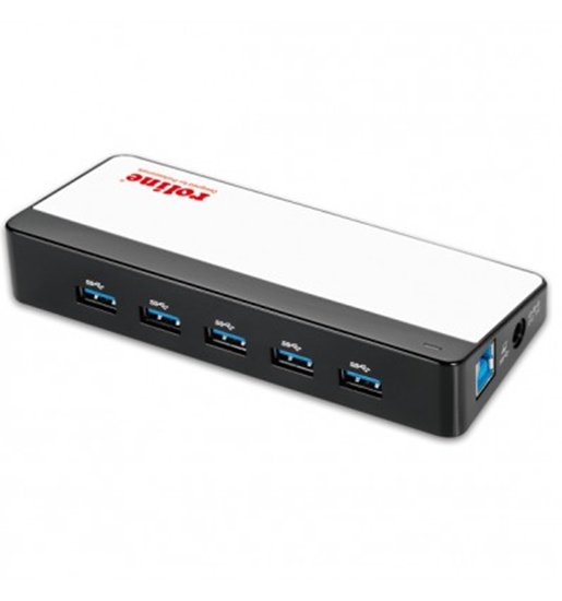 Изображение ROLINE USB 3.0 Hub "Black & White", 7 Ports, with Power Supply