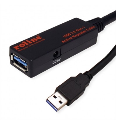 Attēls no ROLINE USB 3.2 Gen 1 Active Repeater Cable, black, 10 m