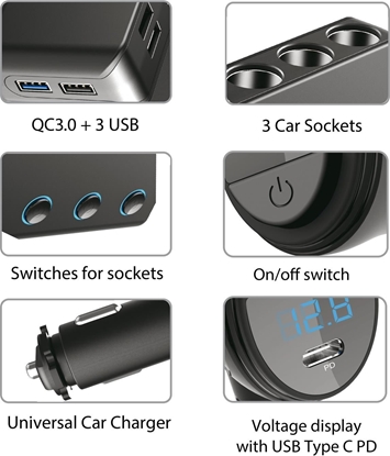 Изображение Rozdzielacz gniazda zapalniczki MCE218 