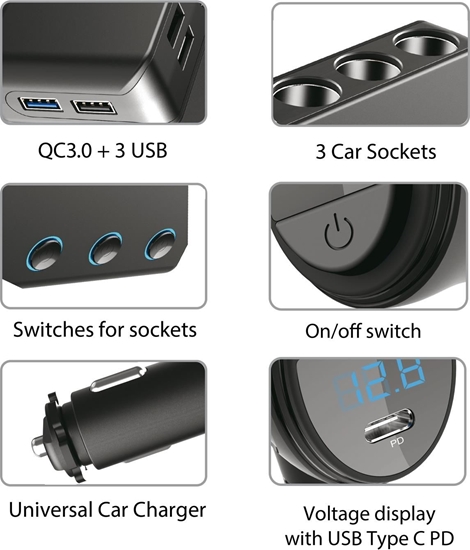 Изображение Rozdzielacz gniazda zapalniczki MCE218 