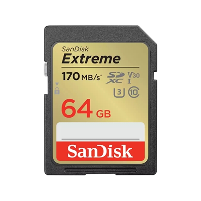 Attēls no SanDisk Extreme 64 GB SDXC UHS-I Class 10