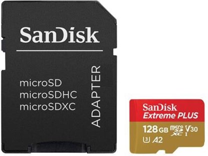 Attēls no SanDisk Extreme Plus 128GB microSDXC + SD Adapter