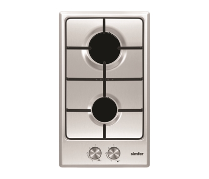 Изображение Simfer | Hob | H3.200.VGRIM | Gas | Number of burners/cooking zones 2 | Rotary knobs | Stainless steel