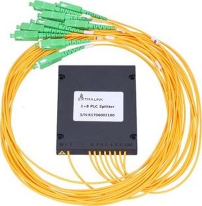 Attēls no ExtraLink EXTRALINK 1:8 PLC SPLITTER SC/APC 2.0MM 1.5M G657A ABS MODULE