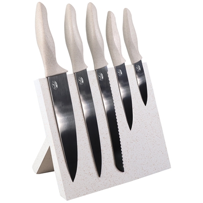 Attēls no Stoneline | Knife Block | Natural Line 21197 | Folding stand | 5 pc(s) | Dishwasher proof | 9/12.5/20.1/20.2 cm