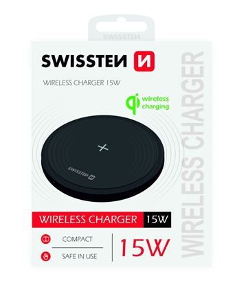 Attēls no Swissten 15W Wireless charger with USB-C 1.5m cable