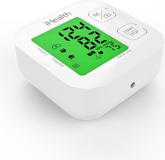 Изображение iHealth Track KN-550BT Wireless Bluetooth connection, White/Blue, Weight 438 g, Calculation of blood pressure (systolic and diastolic), Calculation of heart rate, Automatic