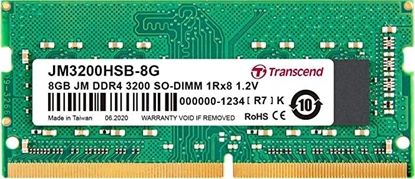 Изображение Pami do laptopa Transcend JetRam, SODIMM, DDR4, 8 GB, 3200 MHz, CL22 (JM3200HSB-8G)