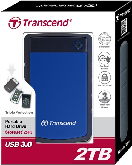 Picture of External HDD|TRANSCEND|StoreJet|2TB|USB 3.0|Colour Blue|TS2TSJ25H3B