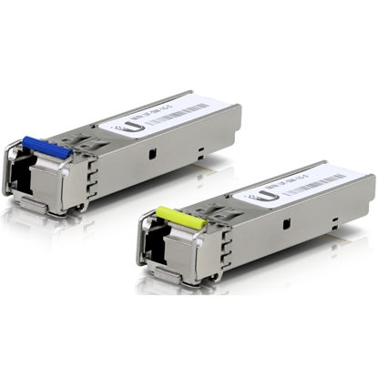 Picture of UBIQUITI 1G BIDIRECTIONAL SINGLE-MODE OPTICAL MODULE. SFP TRANSCEIVER THAT SUPPORTS 1G CONNECTIONS UP TO 3 KM USING SINGLE-MODE FIBER WITH A SIMPLEX LC UPC CONNECTOR (20-PACK)