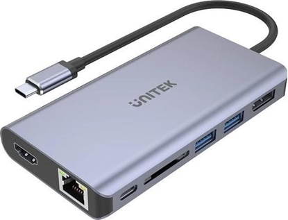 Picture of HUB USB-C 2x USB 3.1, HDMI 2.0, DP 1.4, RJ45, SD, PD 100W; D1056A 