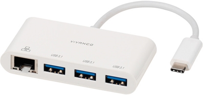 Изображение Vivanco adapter USB-C - LAN + hub 3-port (45388)