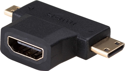 Picture of Adapter AV Akyga HDMI Micro - HDMI Mini - HDMI czarny (AK-AD-23)