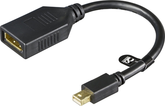 Изображение Adapter AV Deltaco DisplayPort Mini - DisplayPort czarny (Deltaco MDP-DP1 - 15cm Mini DisplayPor)