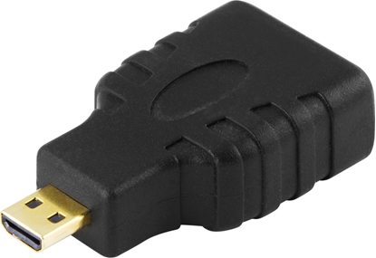 Attēls no Adapter AV Deltaco HDMI Micro - HDMI czarny (Deltaco HDMI-24 adapter - Micro HDMI T)