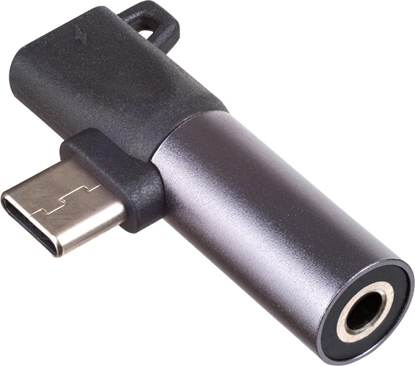 Attēls no Adapter USB Akyga AK-AD-62 USB-C - Jack 3.5mm + USB-C Czarny  (AK-AD-62)