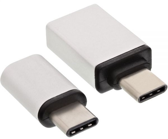 Picture of Adapter USB InLine USB-C - microUSB USB-C - USB Biały  (35809)